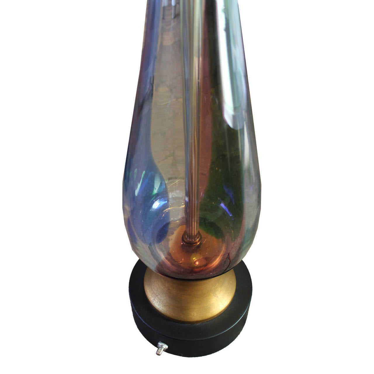 Italian Pair of Tri Color Murano Glass Lamps