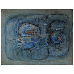 Homi Patel Organic Abstract Oil Painting, circa 1960s