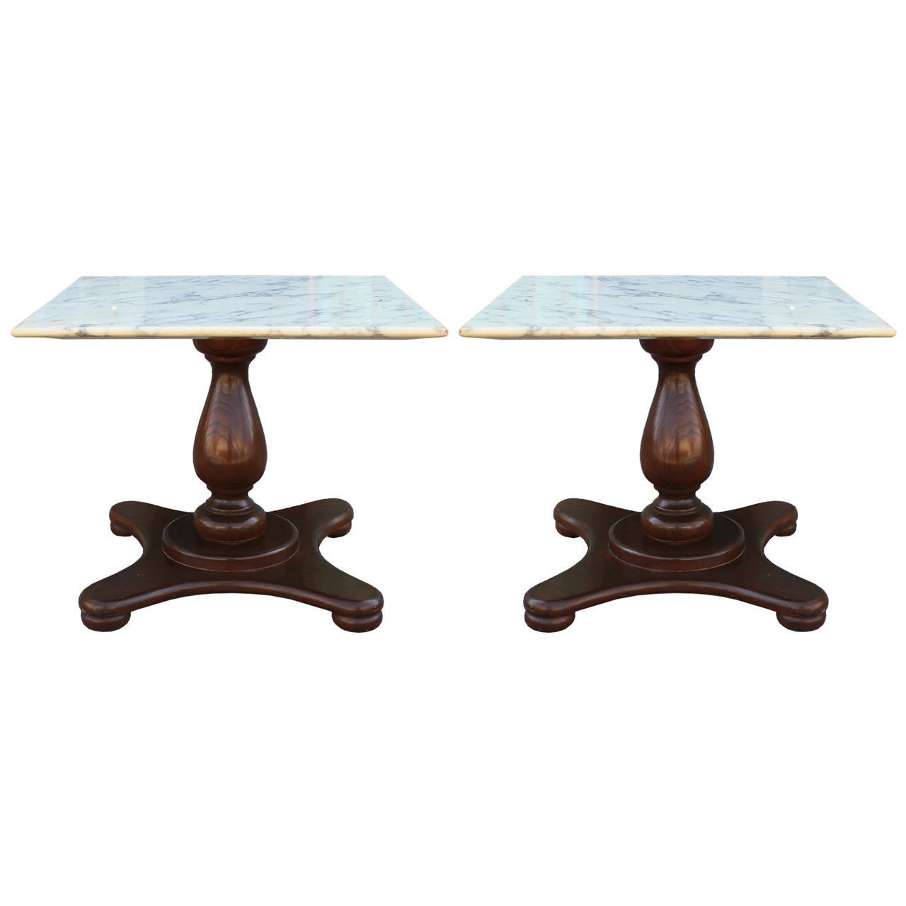 Pair of Stunning Marble End Tables For Sale at 1stdibs