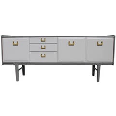 Incredible Two Tone Grey Sideboard with Brass Handles