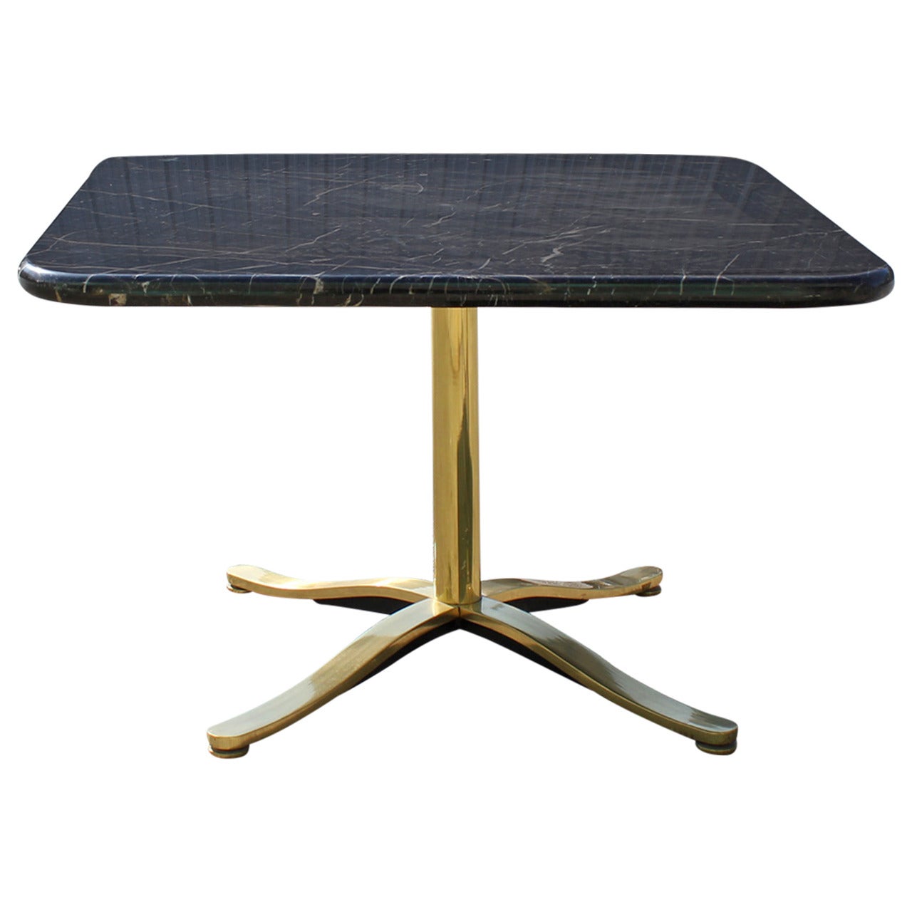 Heavy Brass and Marble Luxe Zographos Style Table