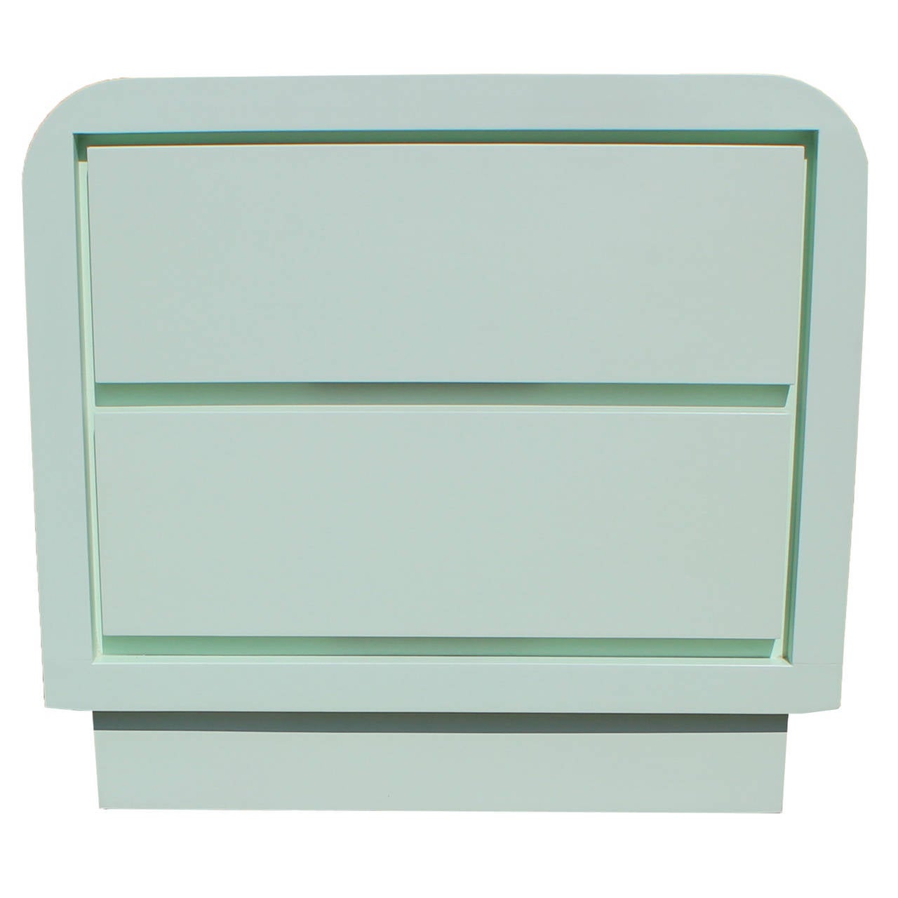 Mid-Century Modern Luxe Mint Lacquered Karl Springer Style Nightstands
