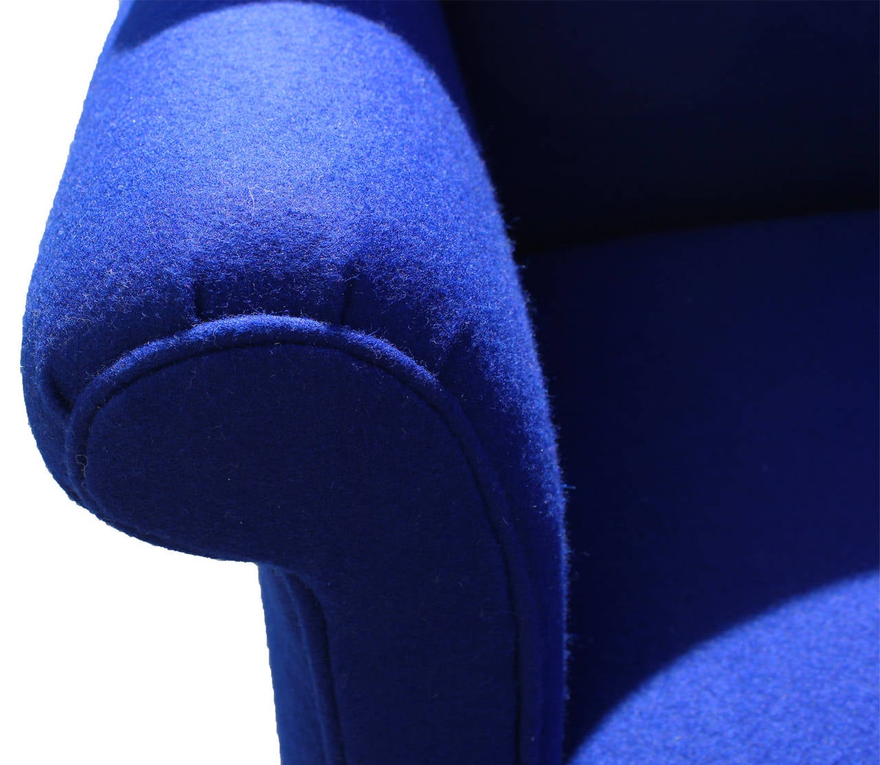 Wool Stunning Pair of Mid Century Modern Royal Blue Danish Lounge Chairs