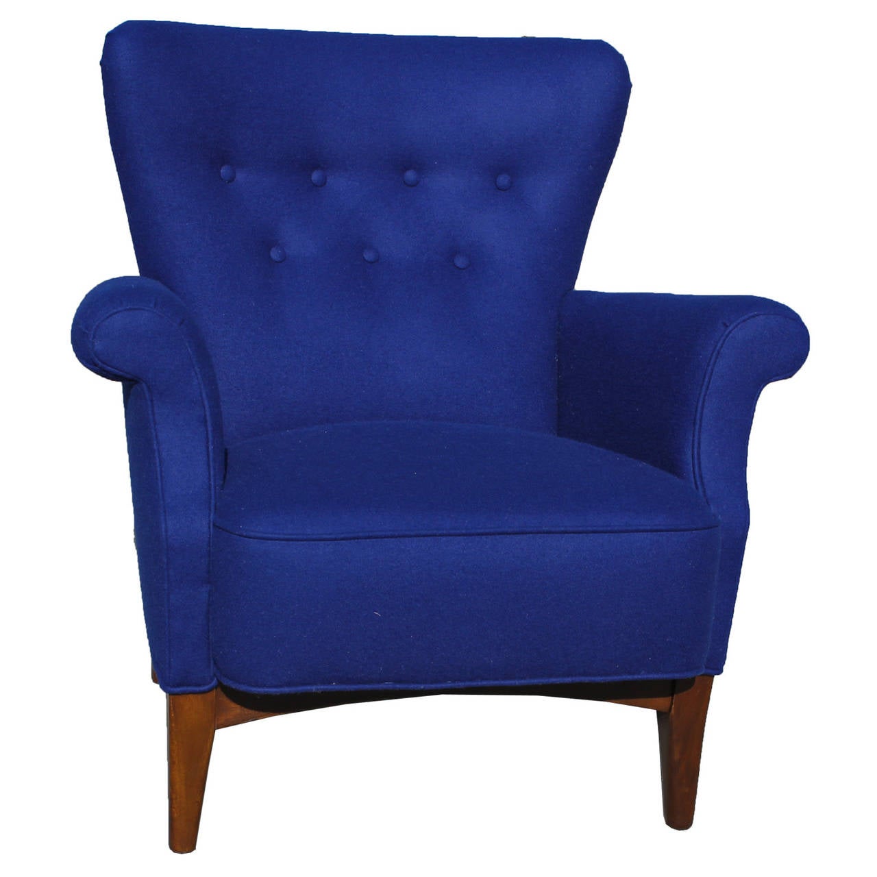 Mid-Century Modern Stunning Pair of Mid Century Modern Royal Blue Danish Lounge Chairs