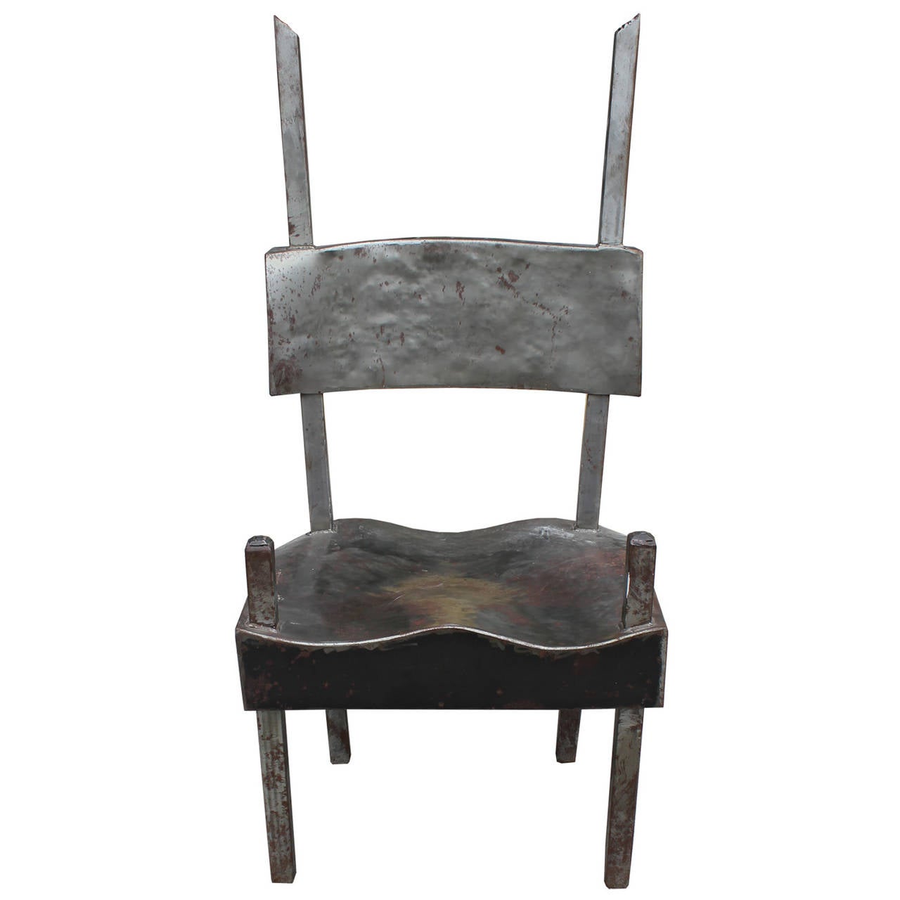 Interesting Modern Metal Lounge Chair by Houston Artist Ed Wilson For