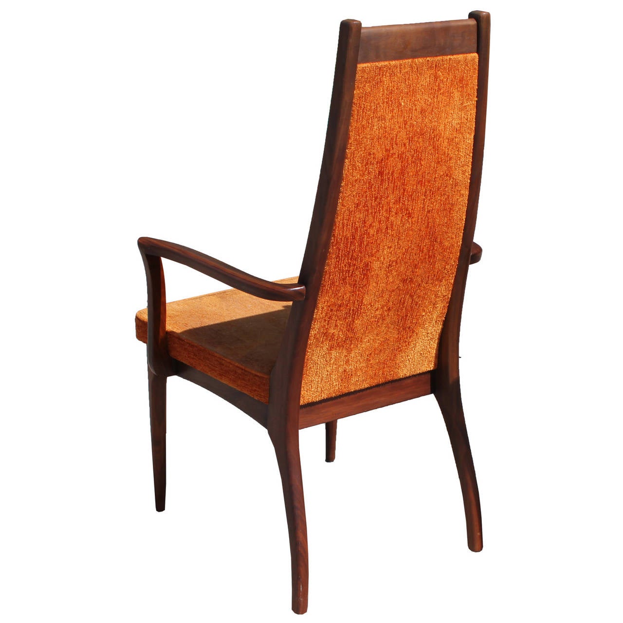 Mid-20th Century Brown Saltman Set of Six Highback Dining Chairs