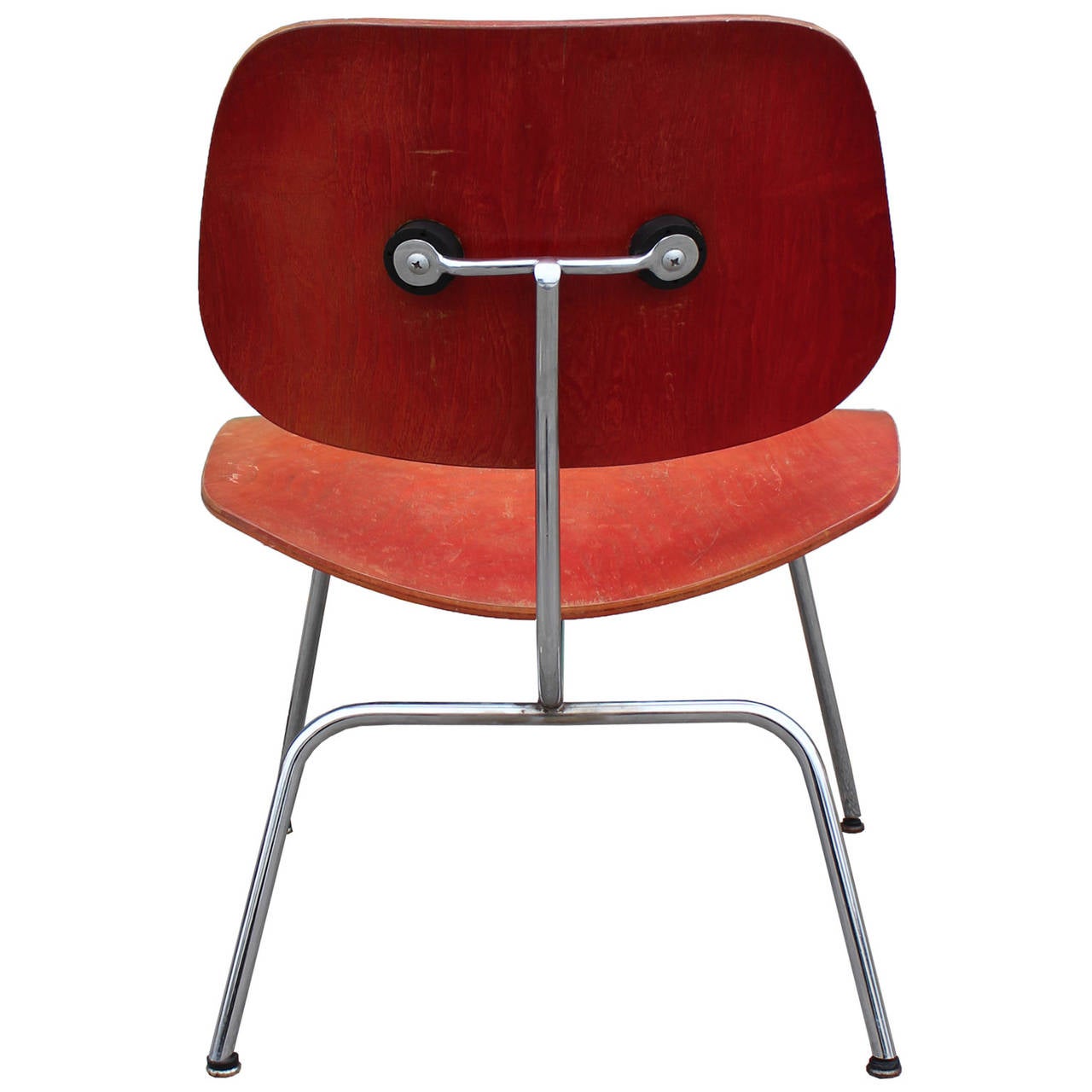 Mid-Century Modern Early Eames Mid Century Modern LCM with Red Aniline Dye Finish
