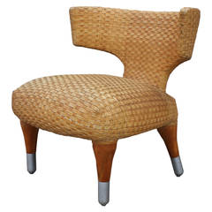 Klismos Side Chair in Woven Leather