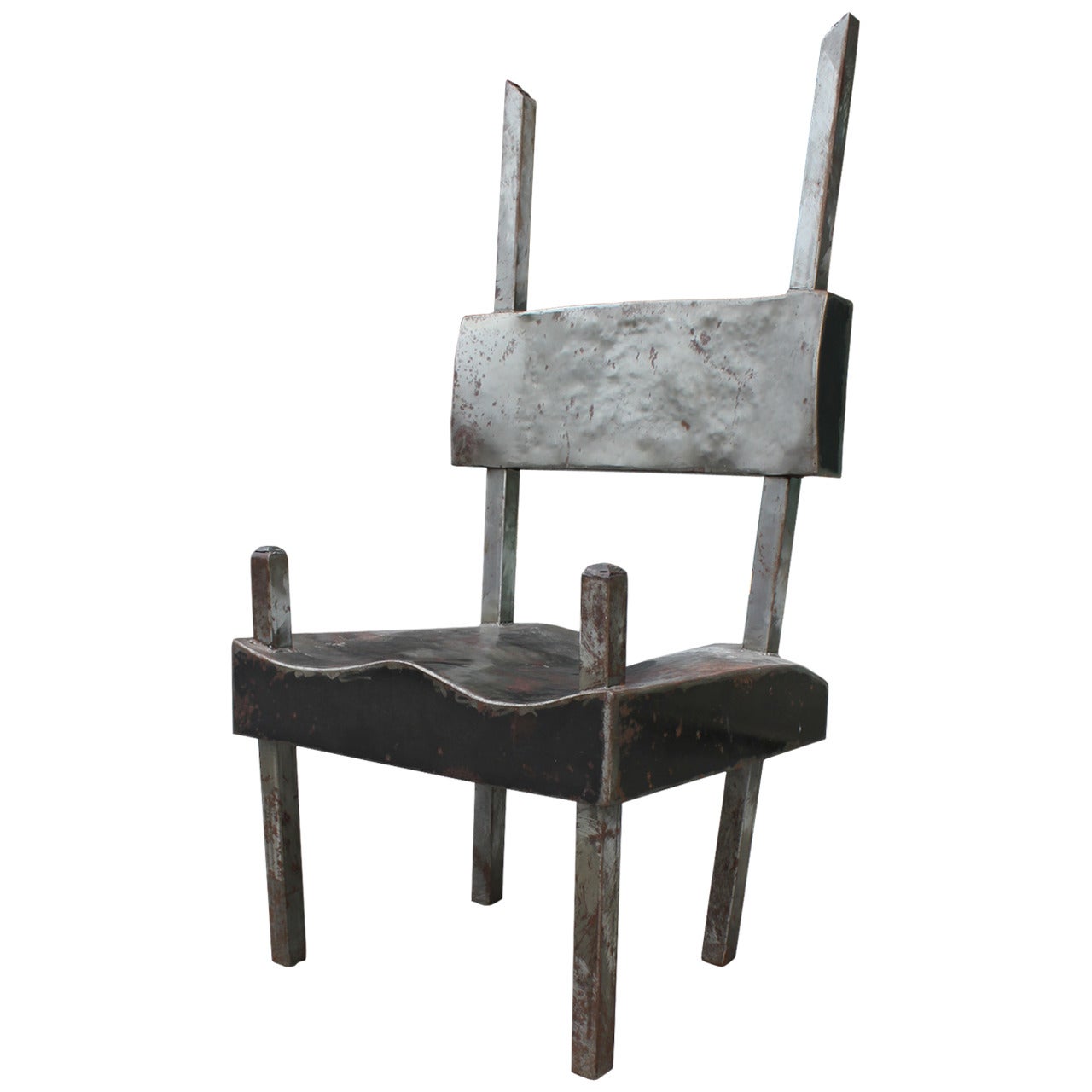 Interesting Modern Metal Lounge Chair by Houston Artist Ed Wilson at