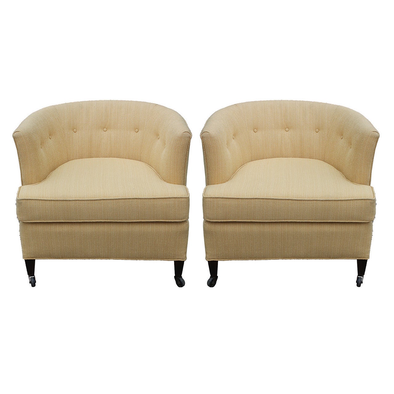 Clean Pair of Barrel Back Club Chairs