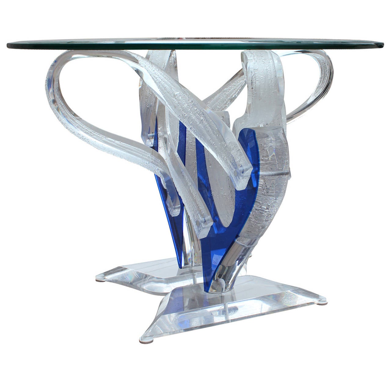 Pair of Stunning Cobalt Blue Lucite Side Tables at 1stDibs