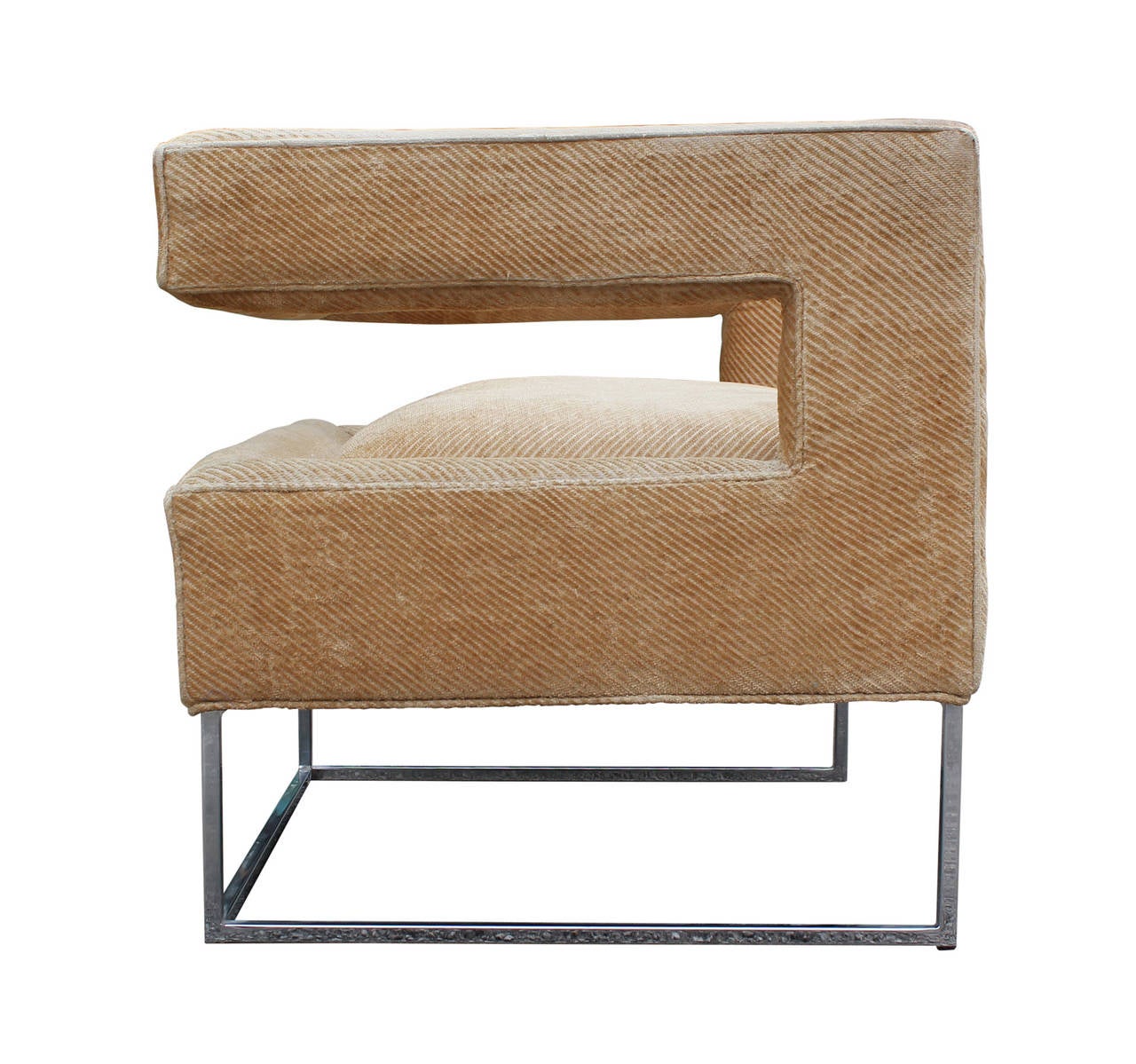 Mid-20th Century Pair of Milo Baughman Open Back Lounge Chairs