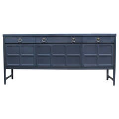 Handsome Grey Stained Sideboard with Chrome Handles