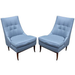 Elegant Pair of Harvey Probber Style Slipper Chairs