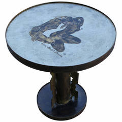 Philip and Kelvin LaVerne Side Table with Nude Women Motif