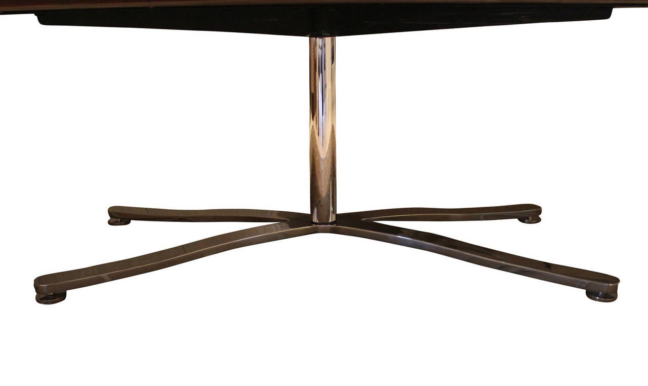 Late 20th Century Monumental Zographos Conference or Dining Table with Burl Top and Chrome Base