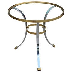 Stunning Hollywood Regency Brass and Chrome Gueridon or Occasional Table 6