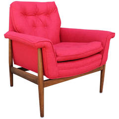 Fabulous Danish Style Armchair in Red Divina Wool
