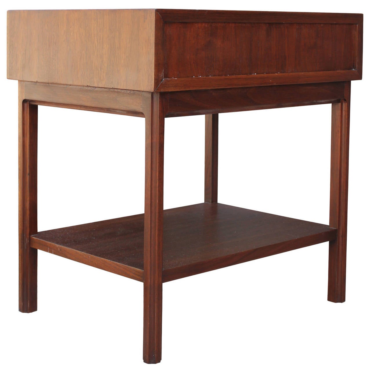 Pair of Elegant Walnut Nightstands at 1stdibs