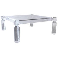 Luxe Chunky Square Lucite Cocktail Table
