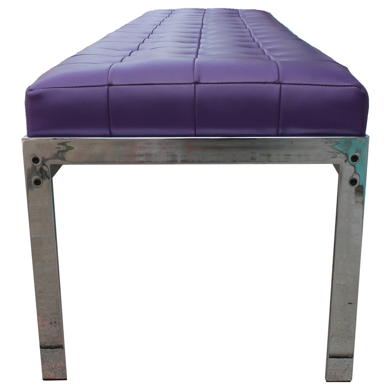 American Chrome and Purple Tufted Bench