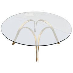 Sculptural Round Gold Ribbon Coffee Table