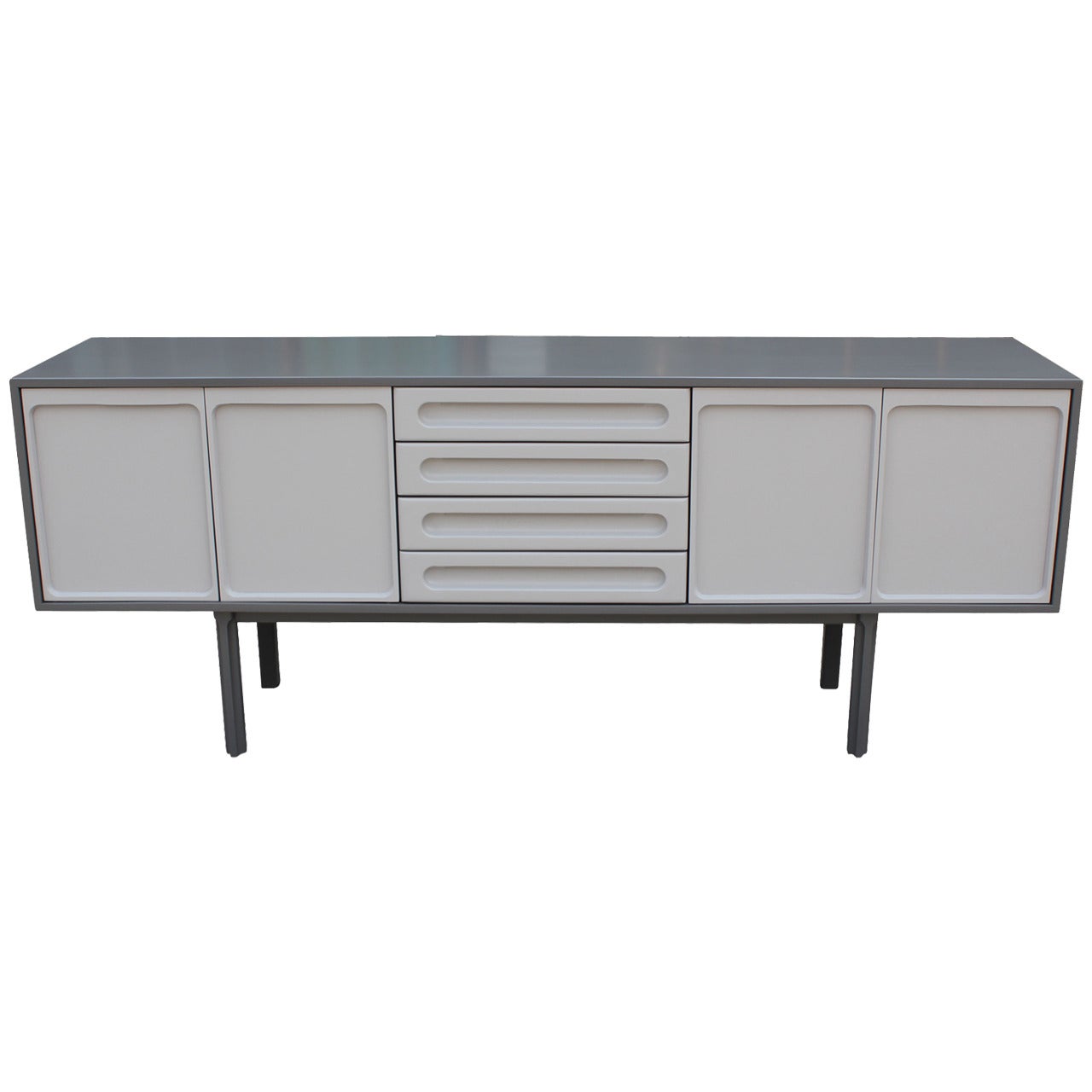 Incredible Tone on Tone Grey Lacquered Sideboard