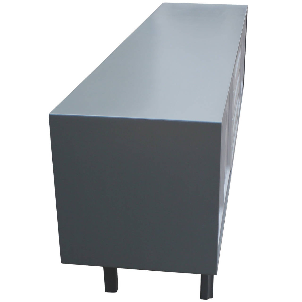 European Incredible Tone on Tone Grey Lacquered Sideboard