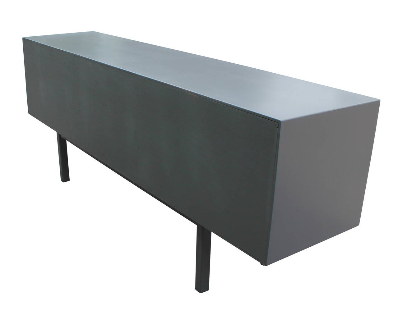 Incredible Tone on Tone Grey Lacquered Sideboard In Excellent Condition In Houston, TX