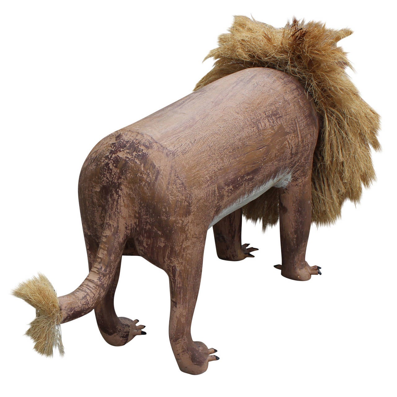 Incredible Folk Art Lion Sculpture by David Alvarez at 1stDibs