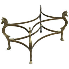 Hollywood Regency Brass Cocktail Table Base with Horse Motif