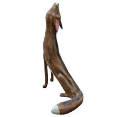 Charmante sculpture de coyote en art populaire réalisée par David Alvarez