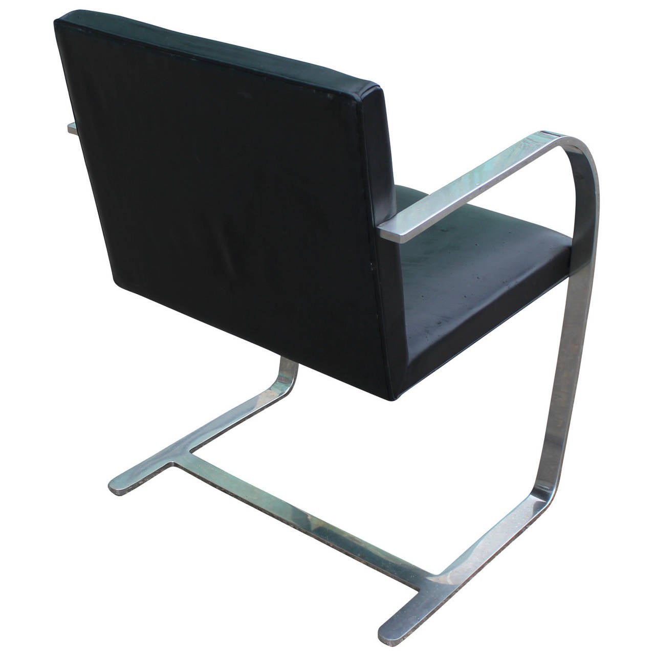 Modern Knoll Brno Leather and Chrome Cantilevered Side Chair at 1stdibs