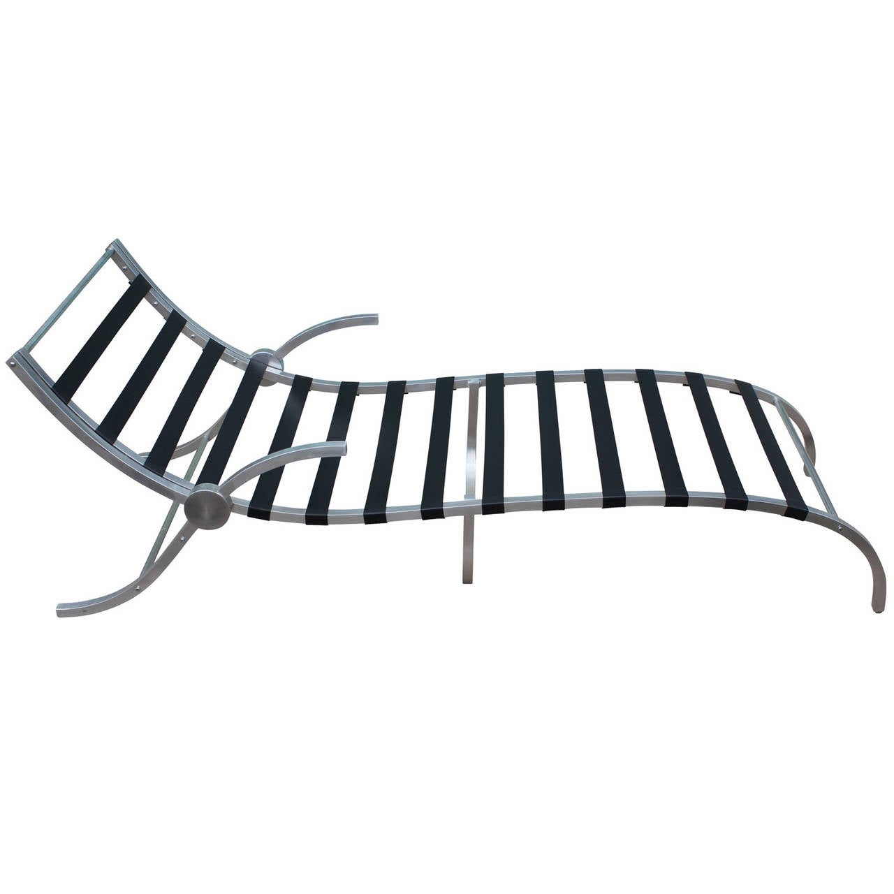 Sculptural Mid-Century Modern Aluminium Chaise Lounge In Excellent Condition In Houston, TX