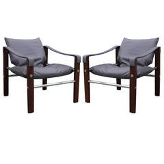 Vintage Pair of Safari Chairs by Maurice Burke for Arkana