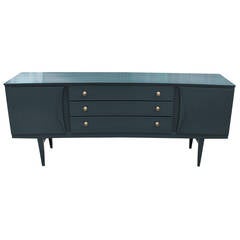 Exquisite Deep Green Lacquered Curved Sideboard