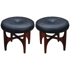 Sculptural Pair of Stools or Ottomans