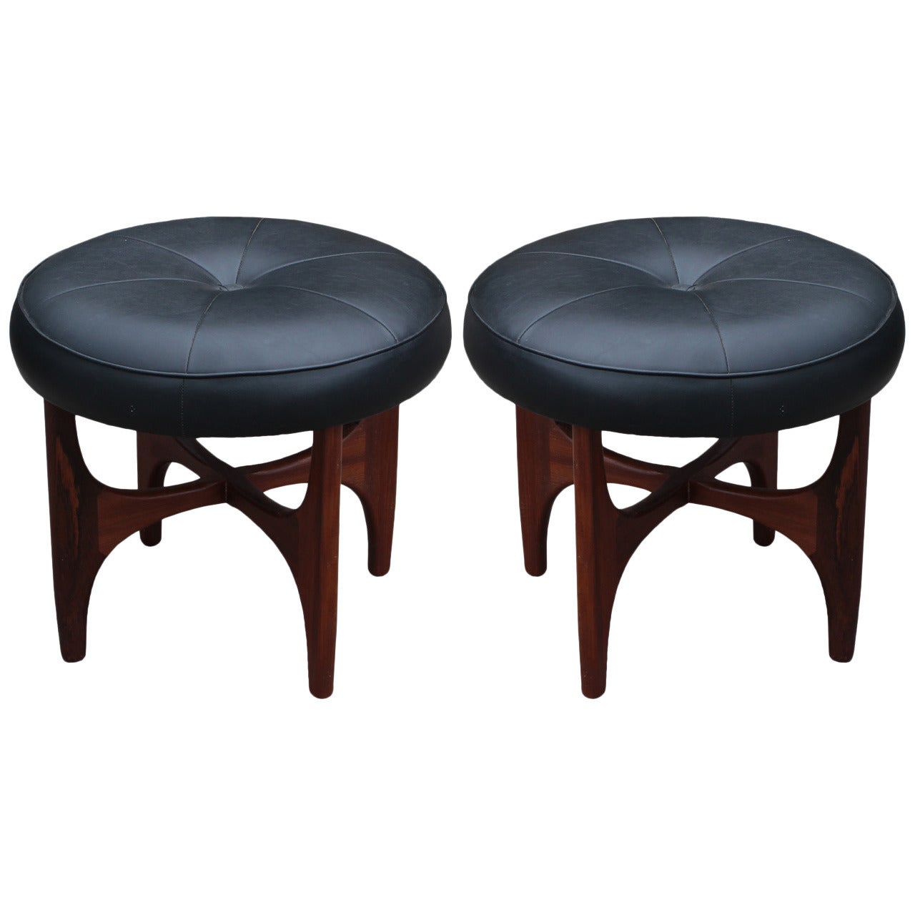 Sculptural Pair of Stools or Ottomans