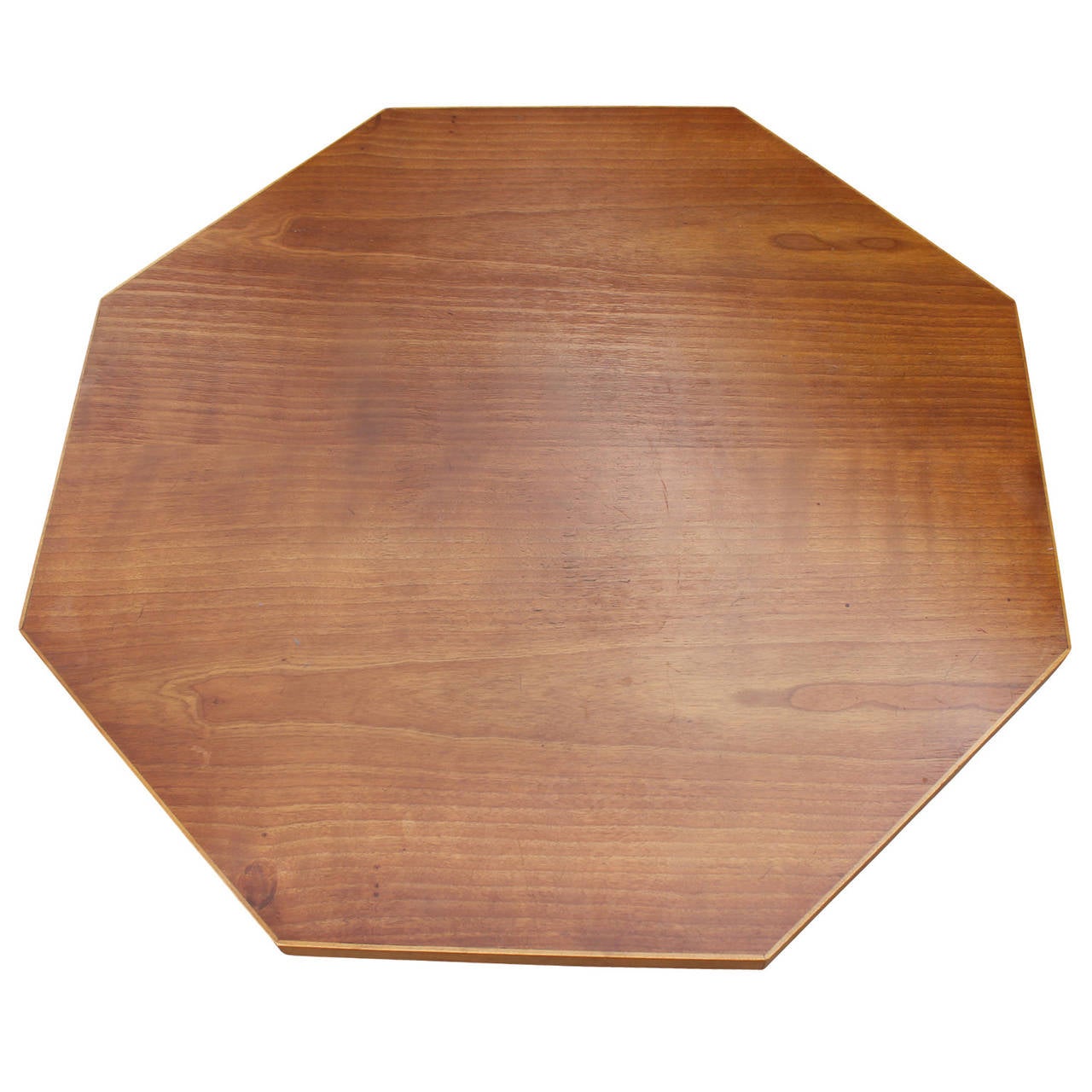 American Octagonal Maple Side Table on a Turned Wood Base