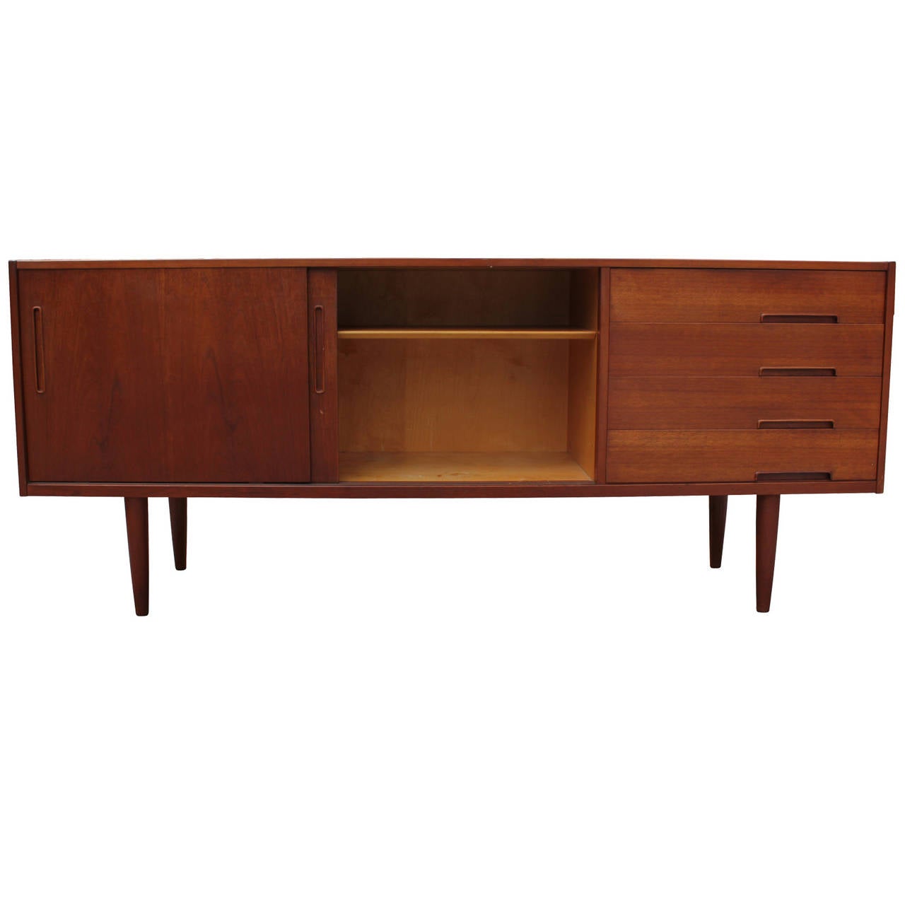 Mid-Century Modern Nils Jonsson Sliding Door Teak Sideboard