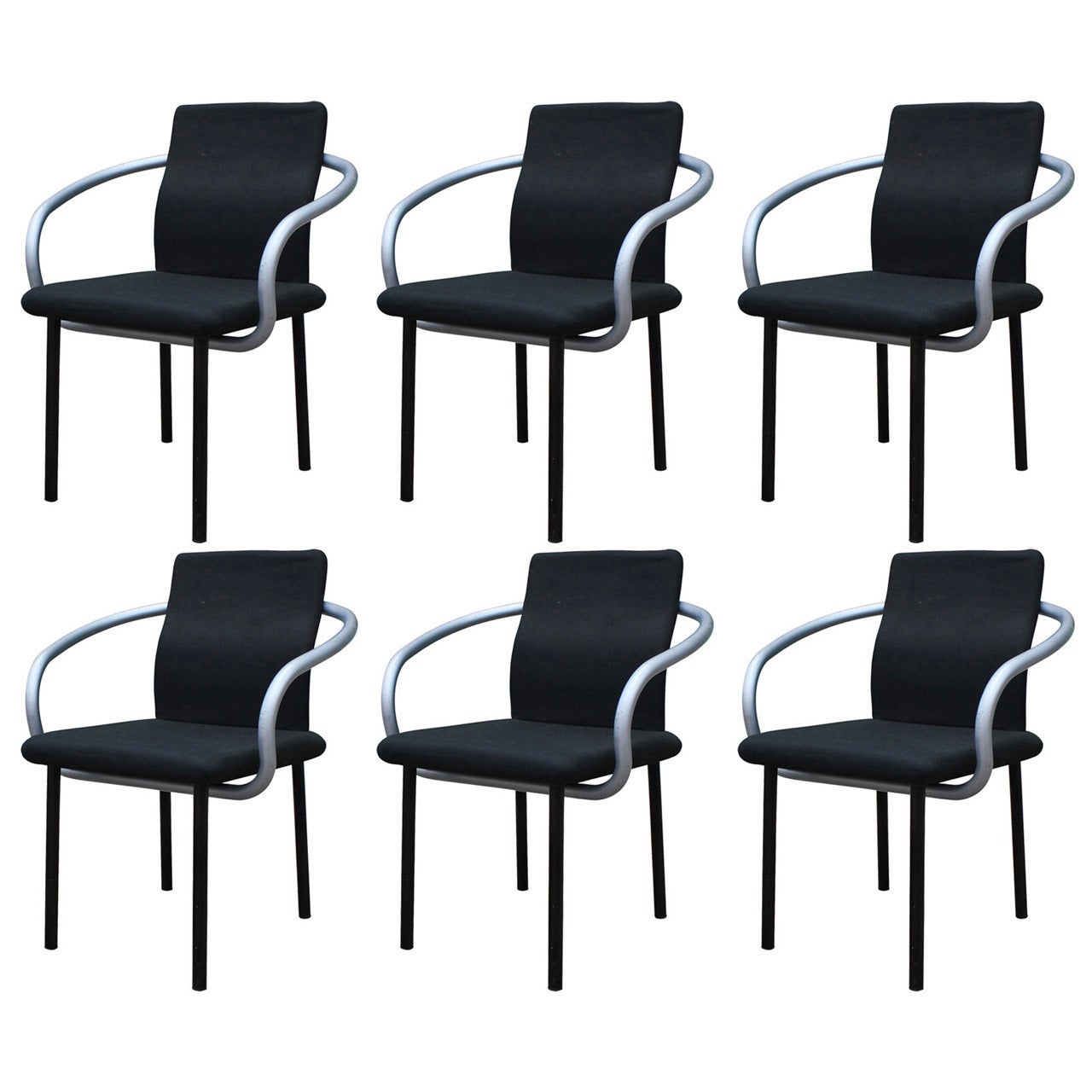 Set of Six Mandarin Chairs by Ettore Sottsass for Knoll