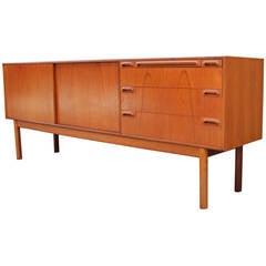 Beautiful Teak Sliding Door Credenza by McIntosh