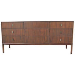  Rare Ray Sabota Dresser for Mount Airy with Green Enameled Brass Handles 