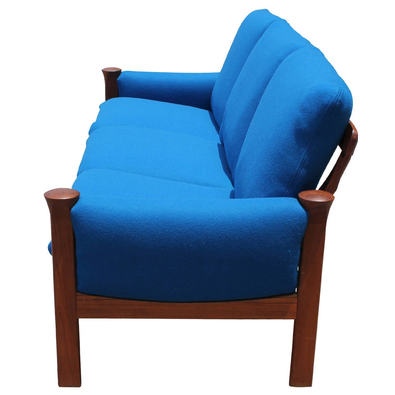 Danish Teak Sofa with Sculptural Arms