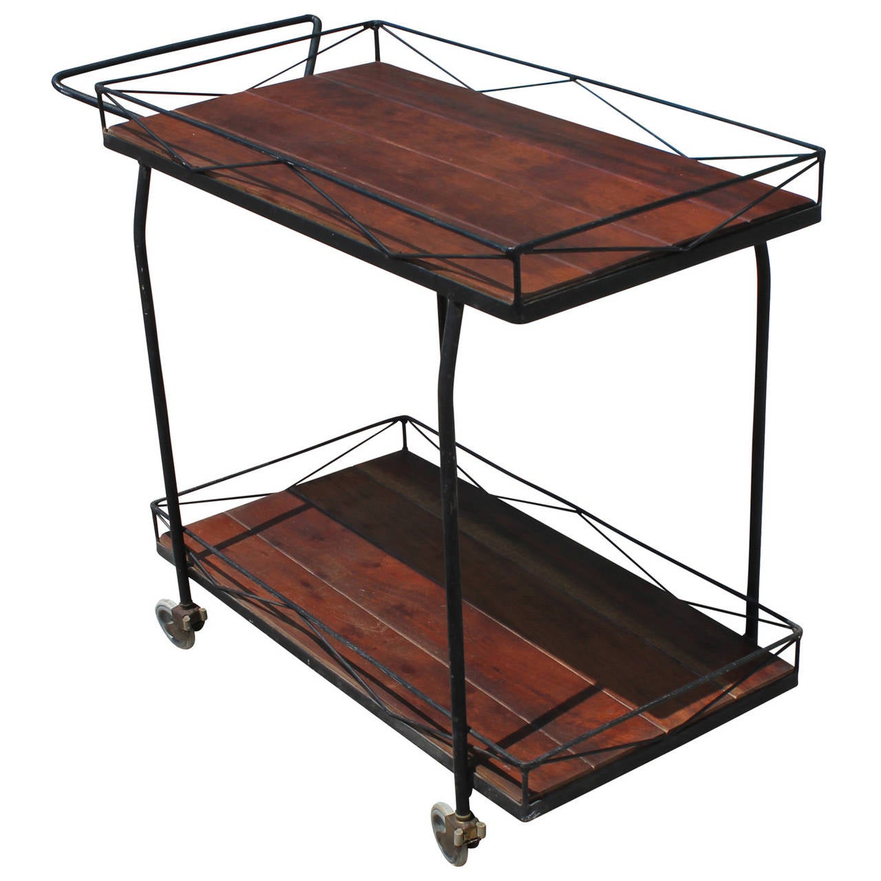 Mid-Century Modern WIre Tony Paul Industrial Style Bar Cart