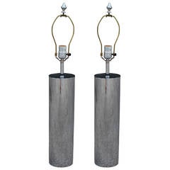 Incredible Pair of Modern Chrome George Kovacs Cylindrical Lamps 9