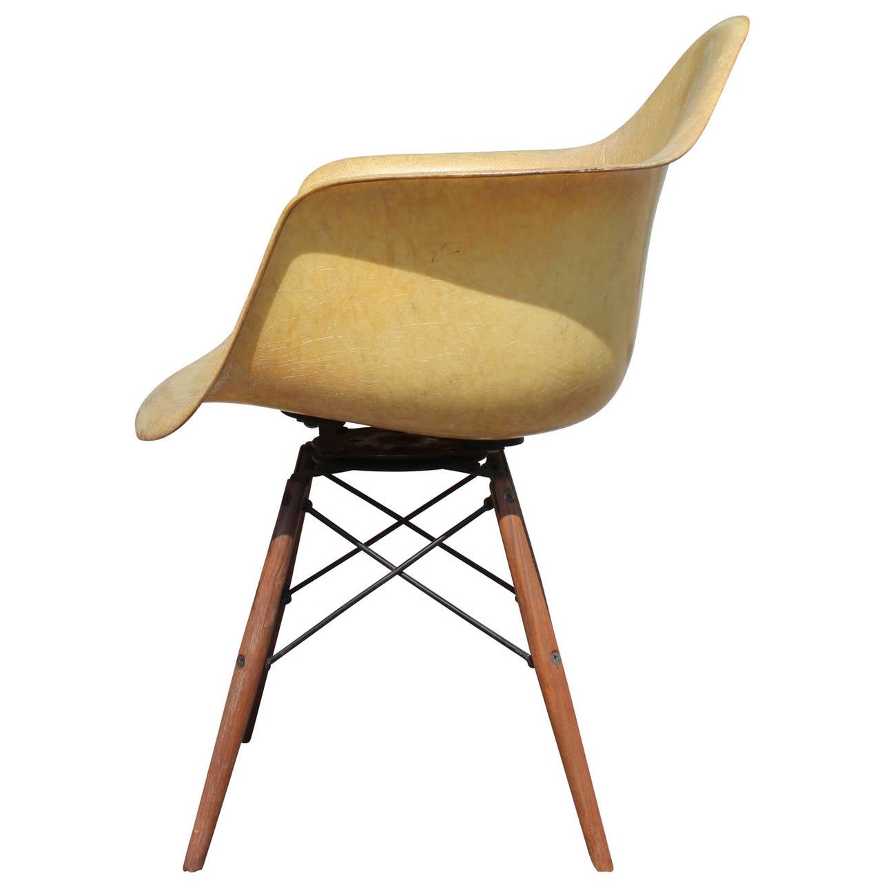 Mid-Century Modern Zenith Rope Edge Swivel PAW Armchair by Charles and Ray Eames
