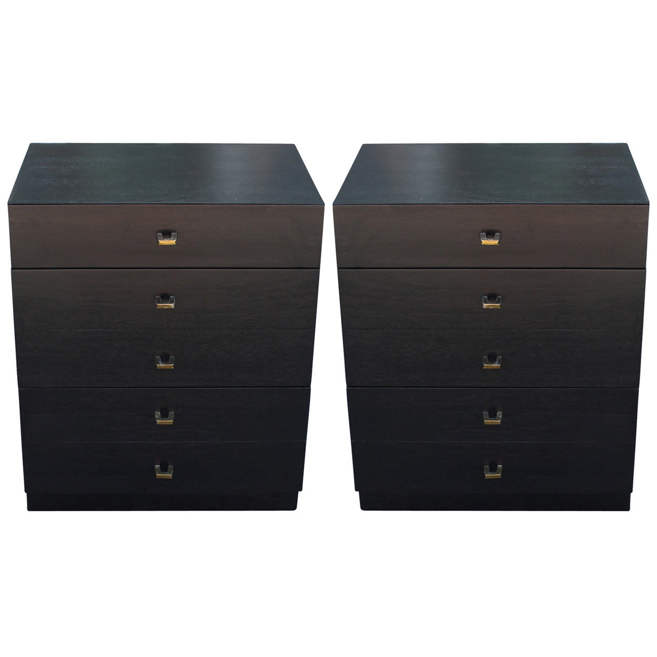 Pair of Ebonized Nightstands by American of Martinsville