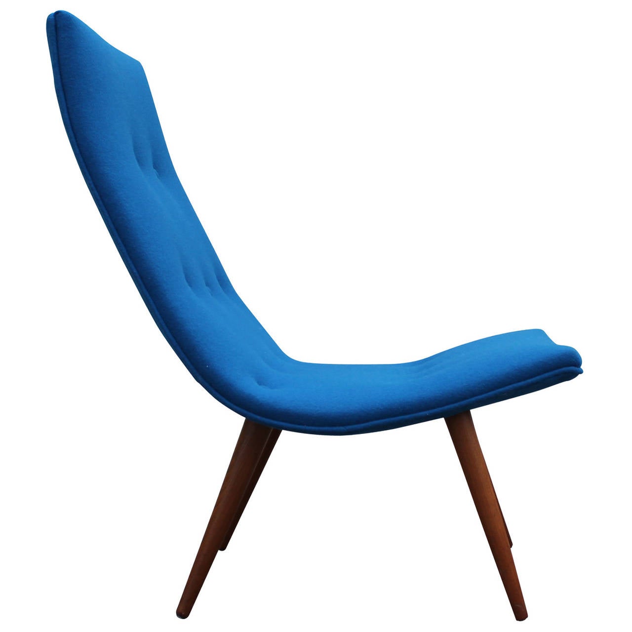 Mid Century Modern Milo Baughman Style Bold Blue Scoop Chair at 1stdibs