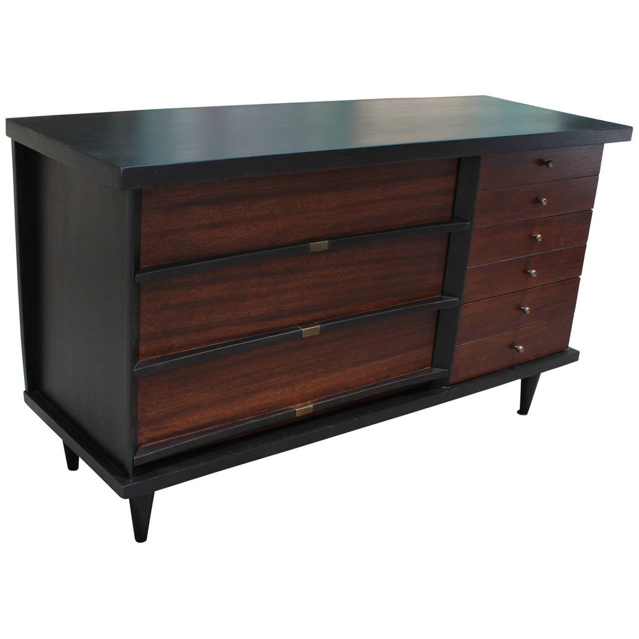 TwoTone Dresser with Brass Hardware at 1stdibs